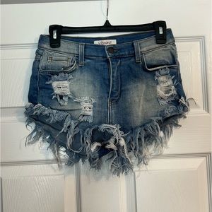 Ripped Denim Bootie Shorts